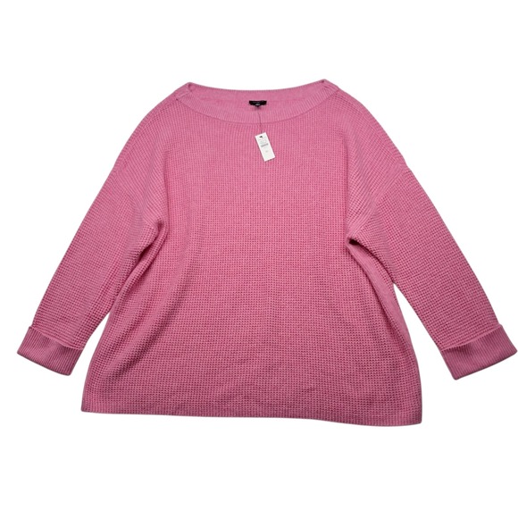 Talbots Sweaters - NWT Talbots Sweater Women's Plus Size 3X Pink Waffle Knit Classic Wool Blend